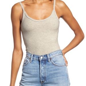 NWT Reformation S Luna Bodysuit - marble gray